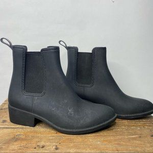 Jeffrey Campbell | Black Forecast Chelsea Pointed Toe Weatherproof Rain Boots